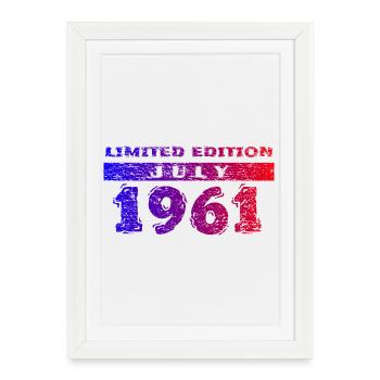 65th Birthday Limited Edition 07/1961 - Framed poster (27 × 37 cm) - white - Front
