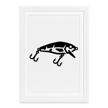 Leurres de pêche, leurres oscillants, pêche, poissons prédateurs, pêcheurs - Affiche encadrée (27 × 37 cm) - blanc - Devant