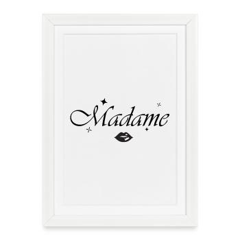 Madame kiss - Affiche encadrée (27 × 37 cm) - blanc - Devant