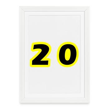 20 Symbole numérique - Affiche encadrée (27 × 37 cm) - blanc - Devant