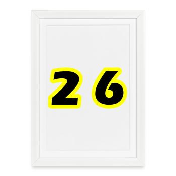 Symbole du chiffre 26 - Affiche encadrée (27 × 37 cm) - blanc - Devant