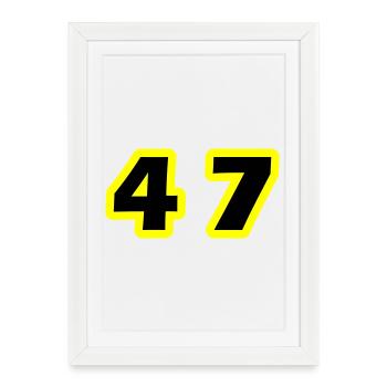 47 Symbole numérique - Affiche encadrée (27 × 37 cm) - blanc - Devant