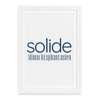 Solide Allmachtsphantasien – Typografie Design - Gerahmtes Poster (27 × 37 cm) - Weiß - Vorne