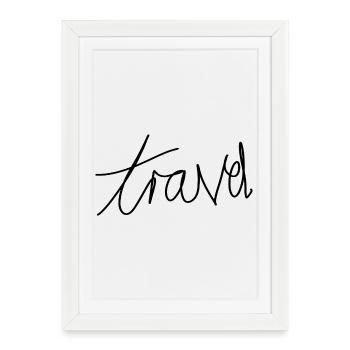 Travel - Framed poster (27 × 37 cm) - white - Front