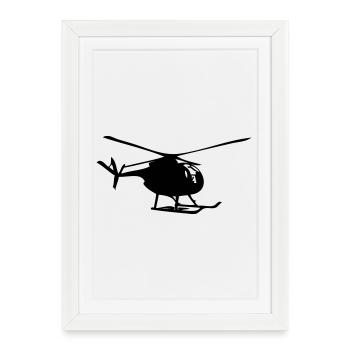 Helicopter - Framed poster (27 × 37 cm) - white - Front