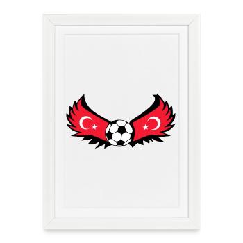 Football Turquie - Affiche encadrée (27 × 37 cm) - blanc - Devant