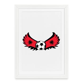 Football Albanie - Affiche encadrée (27 × 37 cm) - blanc - Devant