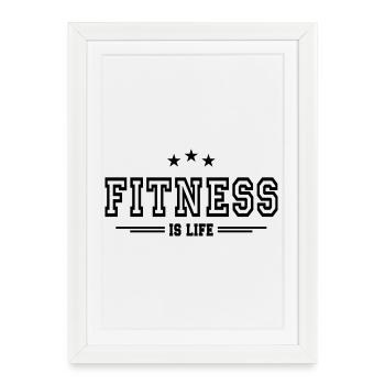 fitness est la vie II - Affiche encadrée (27 × 37 cm) - blanc - Devant