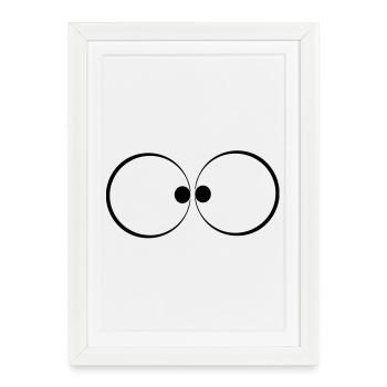 Yeux de bande dessinée - Affiche encadrée (27 × 37 cm) - blanc - Devant