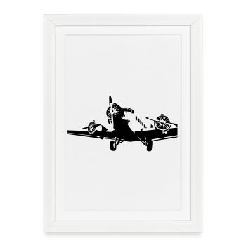 avion Ju-52 - Affiche encadrée (27 × 37 cm) - blanc - Devant