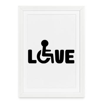 Amour en fauteuil roulant # - Affiche encadrée (27 × 37 cm) - blanc - Devant