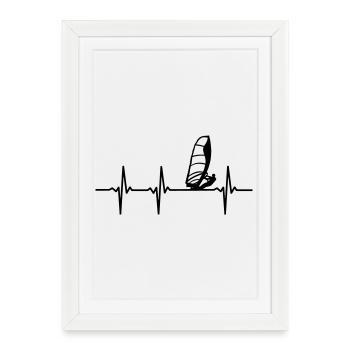 ECG de planches à voile - Affiche encadrée (27 × 37 cm) - blanc - Devant