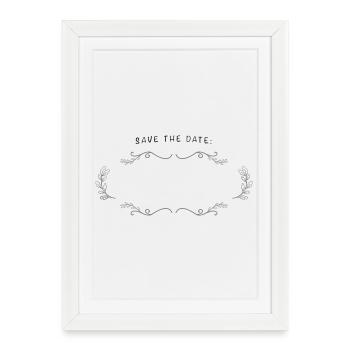 SAVE THE DATE | empty field for labeling - Framed poster (27 × 37 cm) - white - Front