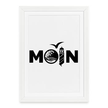 Moin typiquement allemand du nord - Affiche encadrée (27 × 37 cm) - blanc - Devant