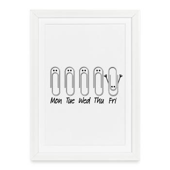 Trottre TGIF Thank God’s friday weekend - Affiche encadrée (27 × 37 cm) - blanc - Devant