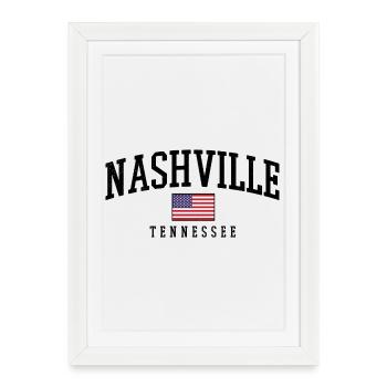 Nashville Tennesee - Affiche encadrée (27 × 37 cm) - blanc - Devant
