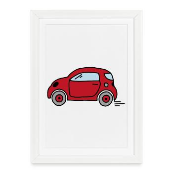 Car - Framed poster (27 × 37 cm) - white - Front