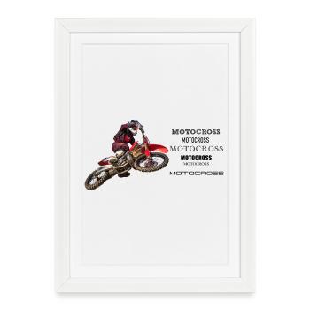 Motocross - Affiche encadrée (27 × 37 cm) - blanc - Devant
