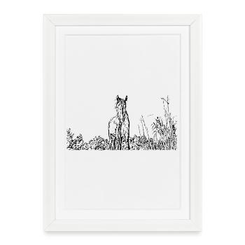 Chevaux T-shirt Cadeau Cavalier - Affiche encadrée (27 × 37 cm) - blanc - Devant