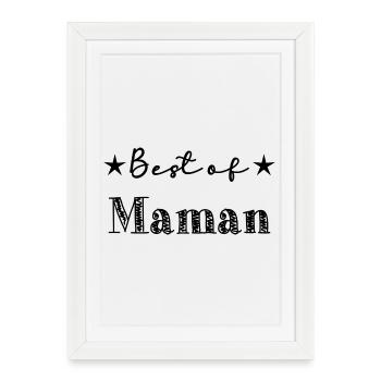 BONNE FÊTE MAMAN. MAMAN. FÊTE DES MÈRES. JE T'AIME - Affiche encadrée (27 × 37 cm) - blanc - Devant