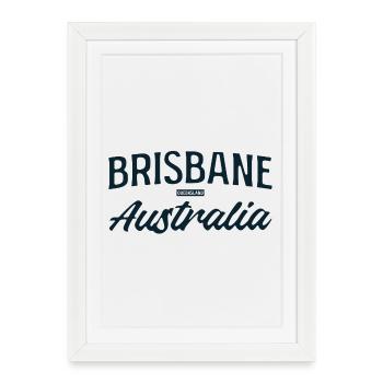 Brisbane Australia Script - Framed poster (27 × 37 cm) - white - Front