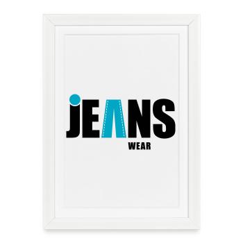 Jeans Wear with a dot - Framed poster (27 × 37 cm) - white - Front