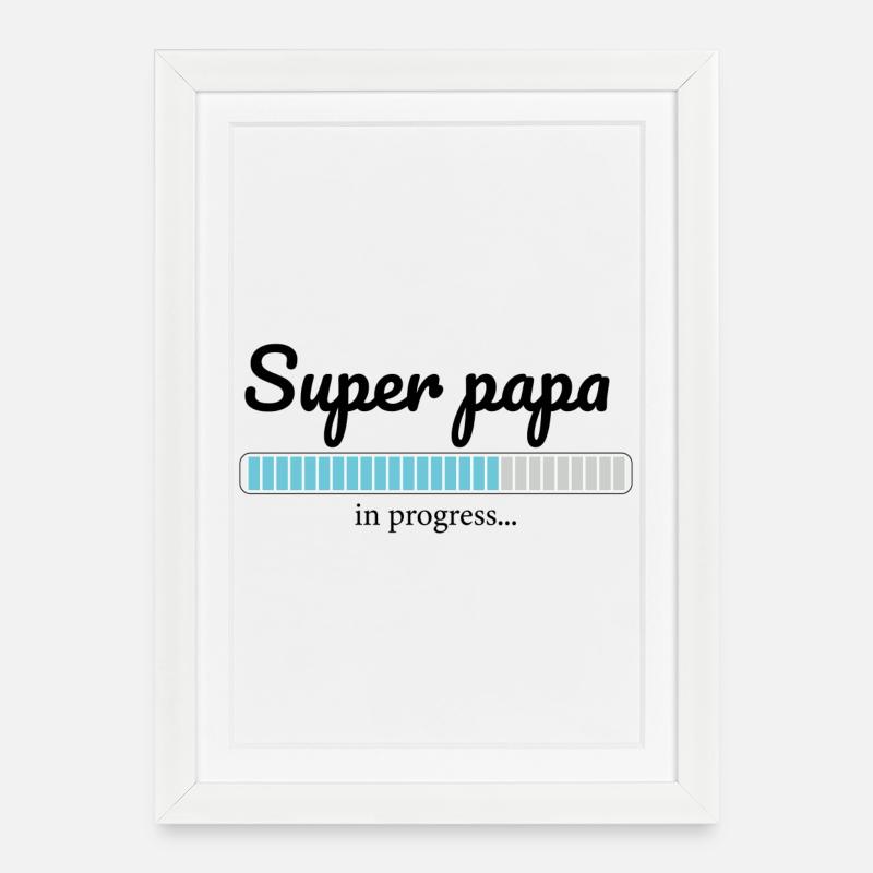 SuperPapa - Framed poster (27 × 37 cm) - white