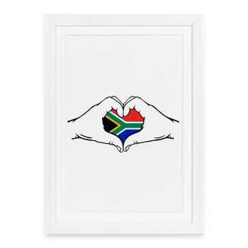 South Africa Heart Shape - Framed poster (27 × 37 cm) - white - Front