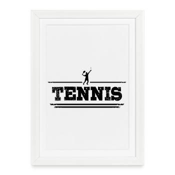 TENNIS JOUEUR JOUEUSE FAN CLUB SPORT - Affiche encadrée (27 × 37 cm) - blanc - Devant