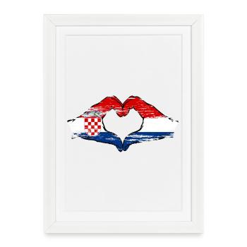 Croatia Holland Heart Shape with Hands Used - Framed poster (27 × 37 cm) - white - Front