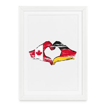 Canada Germany heart shape with hands used - Framed poster (27 × 37 cm) - white - Front