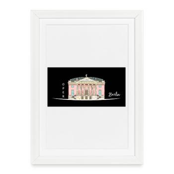 Berlin, Oper unter den Linden, Drawing - Framed poster (27 × 37 cm) - white - Front