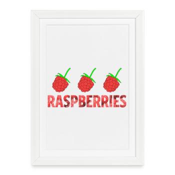 FRAMBOISES - Affiche encadrée (27 × 37 cm) - blanc - Devant