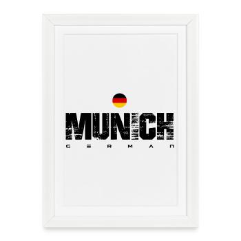 Drapeau allemand Emblème circulaire - Affiche encadrée (27 × 37 cm) - blanc - Devant