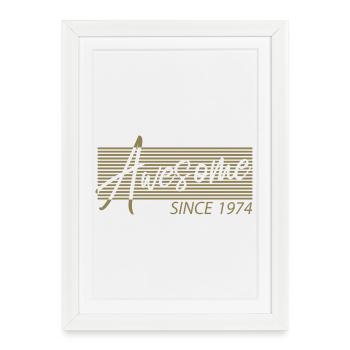 Génial depuis 1974 Anniversaire Rétro - Affiche encadrée (27 × 37 cm) - blanc - Devant