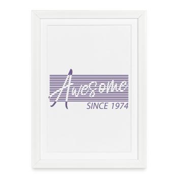 Génial depuis 1974 Anniversaire Rétro - Affiche encadrée (27 × 37 cm) - blanc - Devant