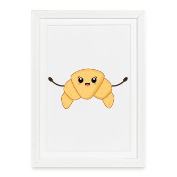 Kawaii French Croissant - Framed poster (27 × 37 cm) - white - Front