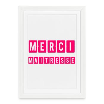 THANK YOU. MISTRESS. MASTER. THANK YOU MISTRESS - Framed poster (27 × 37 cm) - white - Front