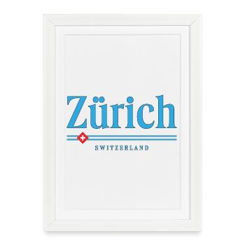 Zurich Suisse Typographie Conception du logo - Affiche encadrée (27 × 37 cm) - blanc - Devant