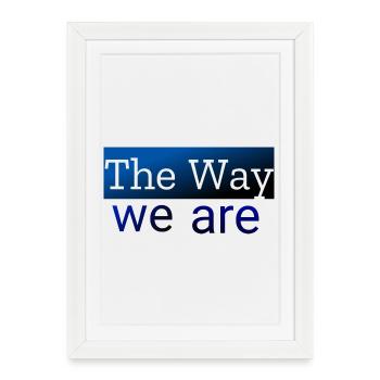 Abstrakte Wellenmuster in Blau - Gerahmtes Poster (27 × 37 cm) - Weiß - Vorne