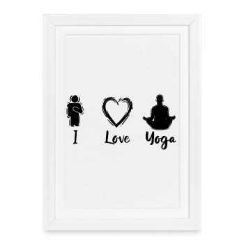 Yoga Amour - Affiche encadrée (27 × 37 cm) - blanc - Devant