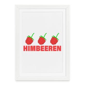 RASPBERRIES - Framed poster (27 × 37 cm) - white - Front