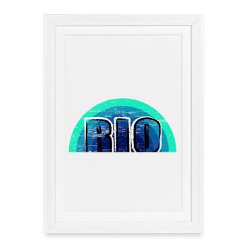 Vintage Sunset RIO inversé - Affiche encadrée (27 × 37 cm) - blanc - Devant
