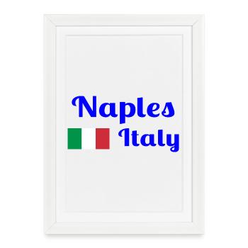 Naples Italia - Imprimés élégants - Affiche encadrée (27 × 37 cm) - blanc - Devant
