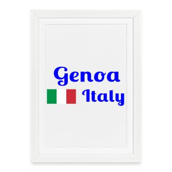 Gênes Italia - Imprimés élégants - Affiche encadrée (27 × 37 cm) - blanc - Devant