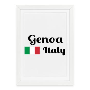 Gênes Italia - Imprimés élégants - Affiche encadrée (27 × 37 cm) - blanc - Devant