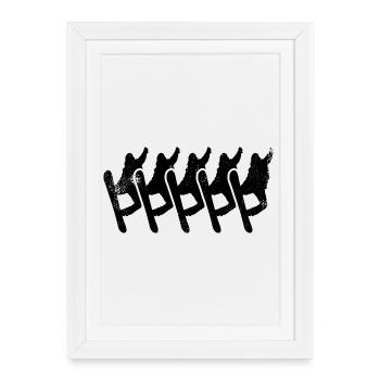 Snowboarders - Affiche encadrée (27 × 37 cm) - blanc - Devant