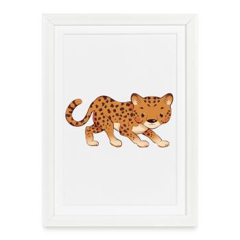 Leopard - Framed poster (27 × 37 cm) - white - Front
