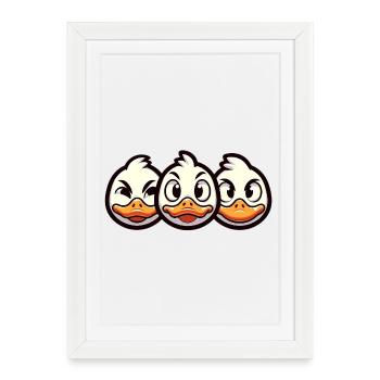 Chick Express Cartoon Design - Framed poster (27 × 37 cm) - white - Front