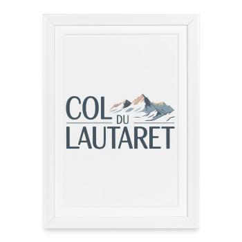 Col du Lautaret Cyclisme Alpin Art - Affiche encadrée (27 × 37 cm) - blanc - Devant